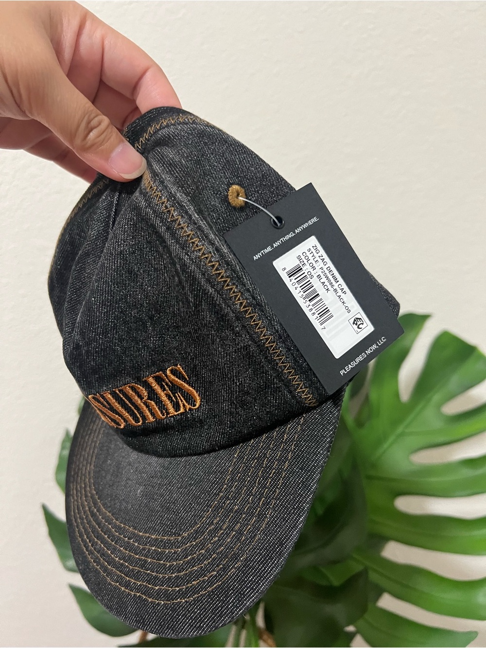 PLEASURES Embroidered Denim Cap - Picture 3 of 5
